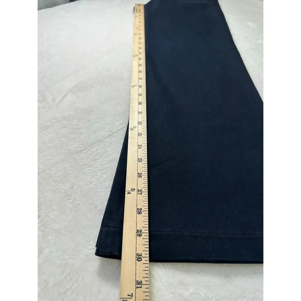 NWT Paige Leenah High Rise Slim Wide Leg Navy Blue Stretch Pants Size 30